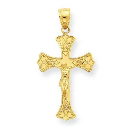 14k Yellow Gold Crucifix Pendant