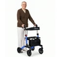 thumbnail image 2 of MaxKare Déambulateur à Roulettes avec Roues Tout-Terrain de 8”, Poignée Réglable à 8 Niveaux, Déambulateur Pliable pour Aînés avec Siège et Dossier, jusqu'à 300 Lb, Bleu, 2 of 12