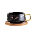 thumbnail image 1 of Billuyoard Taza de cerámica de estilo nórdico canicas taza de leche de té desayuno agua bebida segura platillo hogar Oficina escuela dormitorio Teteras Negro/Corto Billuyoard HA081675-01, 1 of 6