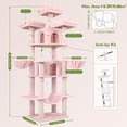 thumbnail image 2 of Big Pink 80" Cat Tower for Multiple Cats with Scratching Posts, Hammock & 3 Perches, 2 of 8