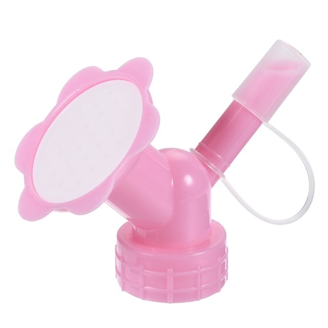 Botella Riego Aspersor Plástico Portátil Caño Boquillas Doble Cabezales Tapa Convertidor Jardín Herramientas para Planta Maceta (Rosa)