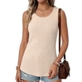 thumbnail image 2 of MOSHU 2 Pack Tank Tops for Women Crew Neck Sleeveless Tops Dressy Casual Loose Fit Summer Shirts, 2 of 9