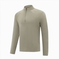 thumbnail image 3 of ZIXKCGDSE Quarter Zip Pullover Men Long Sleeve Shirts Fitness Sports Workout Gym Athletic Tee Size XL, 3 of 4