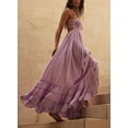 thumbnail image 3 of Women's Y2k Cut Out Backless Maxi Dress Bodycon Long Flowy Dresses Summer Boho Spaghetti Strap Low Cut Cami Dress Clubwear, 3 of 11