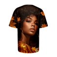 thumbnail image 5 of TSADFHJI Hauts pour Femmes Manches Longues Mode Décontractée Ample Imprimé Col Rond Manches Courtes T-Shirt Haut S Orange, 5 of 5