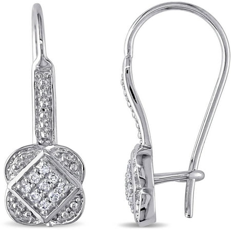 Miabella 1 10 Carat T W Diamond Earrings In 10kt White Gold Miabella 1 10 Carat T W Diamond Earrings In 10kt White Gold