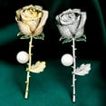 thumbnail image 4 of Lifetechs Elegant Rose Flower Shape Brooch Rhinestones Inlaid Faux Pearl Pin Bouquet Suit Lapel Badge Women Wedding Coat Accessories, 4 of 8