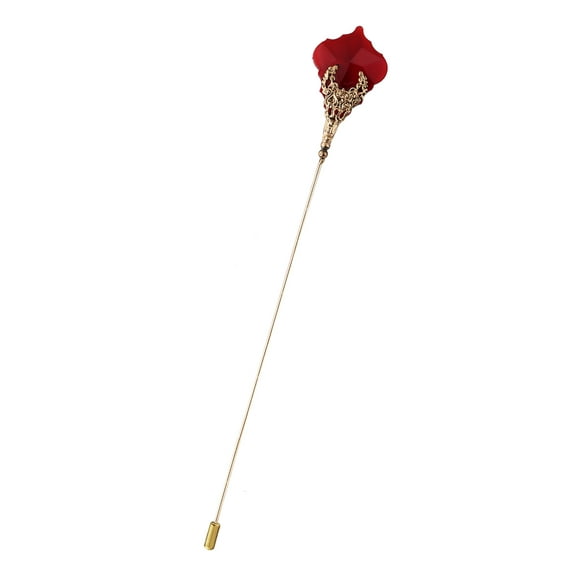 Women's Hat Pin Golden Retro Hollow Out Design Inlaid with Synthetic Ruby Stick Pin/Suit Pin for Men/Women(Pack Of 6)