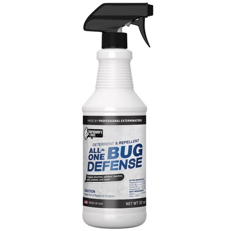 Exterminators Choice All-N-One Bug Defense Natural Spray, Roaches, Ants, Silver Fish, Crickets, Spiders, Beetles, Fleas & Ticks, Insect Repellents & Killer Spray, 32 oz