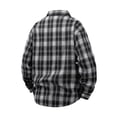 thumbnail image 5 of Men's Checkered Long Sleeve Button Down Shirt Big And Tall Vintage Lapel Casual Polyester, 5 of 5
