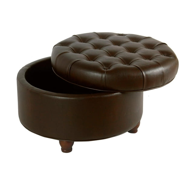 Homepop Large Tufted Round Storage, Oversized Round Ottoman Cover
