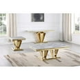thumbnail image 3 of Pemberly Row Crownie Gold Rectangle Faux Marble Console Table, 3 of 3