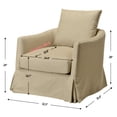 thumbnail image 3 of Sand Polyester Upholstered Swivel Barrel Armchair Set of 2 with Removable Washable Slipcover for Living Room, Bedroom, Feather Blend Cushion, Solid Wood Frame, Pillow Back Fully Assembled, 3 of 14