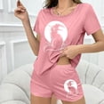 thumbnail image 6 of Tnhcen Women's Halloween Spooky Witch Print Pajama Set Soft Sleepwear with Stretchy Waistband Athletic Style Short Sleeve PJs for Cozy At-Home Plus Size Included (S-XL), 6 of 7