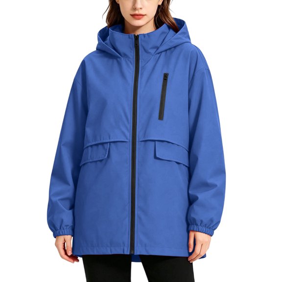 Luvrsol Waterproof Jackets for Women Outdoor Coats Lightweight Hooded Rain Coat for Camping and Trekking S-3XL