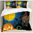 thumbnail image 3 of Ambesonne Halloween Gothic Haunted House Party Theme Decor Trick or Treat for Kids Duvet Cover Set, 3 of 3