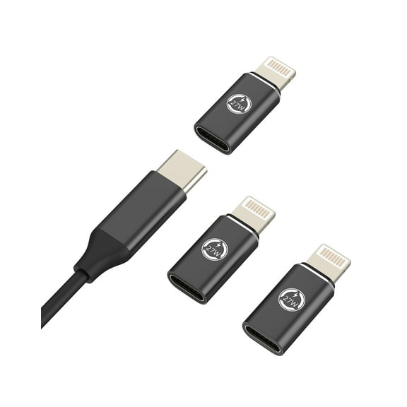 27W USB C Female to Lightning Male PD Fast Charger Adapter (3Pack)for iPhone 14 13 12 Pro Max for Apple Converter Type-C Cable Connector for iPad Adaptador Tipo C Data Charging Port Lightening Dongle
