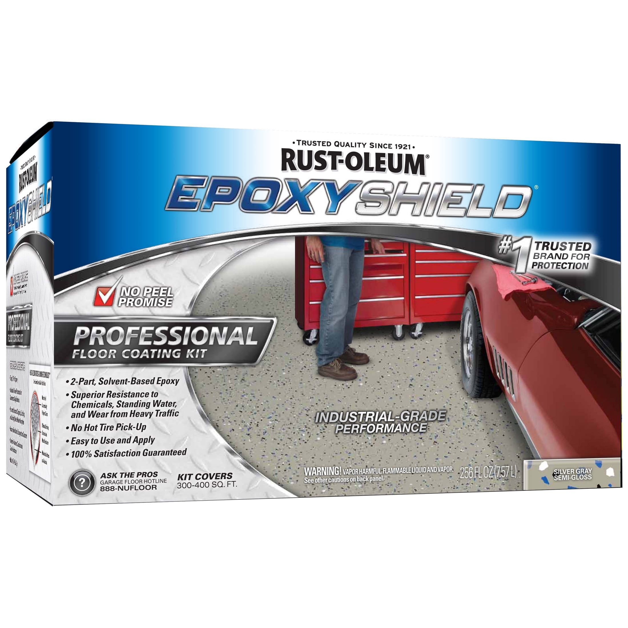 2 Pack, Silver Gray, Rust-Oleum EpoxyShield Professional Floor Coating-203373, Semi-Gloss, 2 Gal Kit