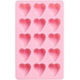thumbnail image 1 of Heart Shaped Ice Cube Tray, Silicone Ice Cube Mold, Easy Release Silicone and Flexible, 15 Cubes Ice Cube Tray for Kitchen, Chocolate, Candy, Pink (He, 1 of 5