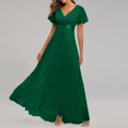 thumbnail image 3 of JBXKXYW Dresses for Women 2024 Women Strapless Chiffon Prom Dress A Line Ruffle Bridesmaid Dresses formal Evening Gown Wedding Dresses Womens Dresses (Green,L), 3 of 5