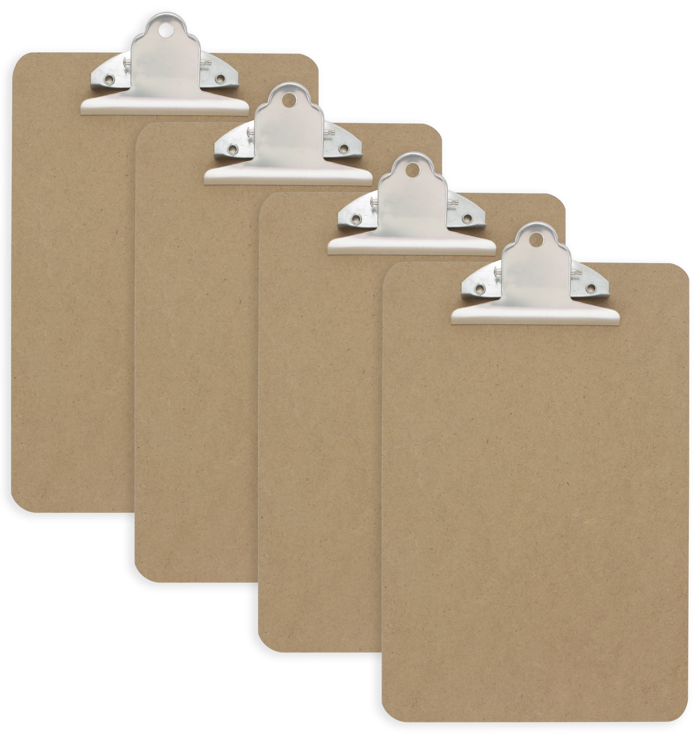 Emraw Small Memo Pad Size Clipboards (6" x 9") Sturdy Durable Wood Hardboard Polished Metal