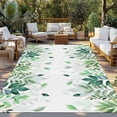 thumbnail image 2 of Green Leaf Outdoor Rug 3x5 Ft - Reversible Patio Rug Outdoor Camping Rugs, Fall Plant Country Vintage Watercolor White Washable Indoor Outdoor Area Rugs, Non-Slip Outdoor Carpet Runner for Deck/Porch, 2 of 8