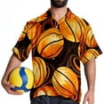 thumbnail image 4 of Basketball Men's Short Sleeve Hawaiian Poplin Shirt, Casual Printed Button Down Summer Beach Shirts - Unisex, 4 of 6