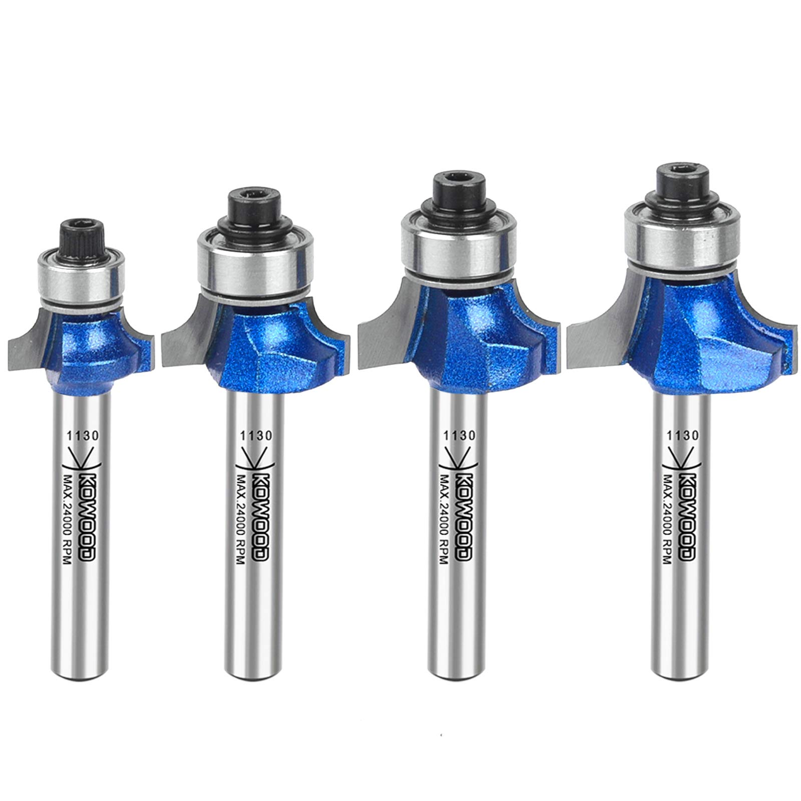 Plus RoundOver Router Bit Set, 1/4 Inch Shank, Radius in 1/8”, 5/32