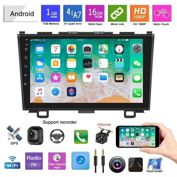 Android 9 1 9 Hd Mirror Car Gps Radio Player Universal Radio Gps Navigation Audio Wifi Player For 08 11 Honda Crv With 8 Ir Camera Walmart Com