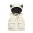 thumbnail image 2 of Uccdo 12M-6T Kids Baby Boys Girls Warm Hooded Puffer Vest Jacket Toddlers Fleece Lined Waistcoat Jacket Coats Outerwear, 2 of 2