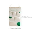 thumbnail image 3 of SLYNSHome 5 Pocket Wall Hanging Organizer,Green Fabric Foldable Wall Mount Storage Bag For Bedroom, Bathroom, Kitchen And Door Sundry Storage, 3 of 8