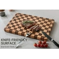 thumbnail image 3 of Cutting Boards for Kitchen, Design in USA Large Acacia Wood Chopping Board, Checkered Cutting Board with Juice Grooves & Handles, Butcher Block Serving Tray with Gift Box, 17" x 12" x 0.8", 3 of 8