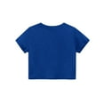 thumbnail image 5 of Inglocry Girls Athletic Oversized Crop Tops Kids Drop Shoulder Short Sleeve T Shirts Workout Tees 5-14 Years Basic T-Shirt Blue 2-3Y, 5 of 6