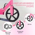 thumbnail image 3 of Trottinette pour Enfants Légère et Pliable – 2 Roues, 4 Hauteurs Réglables, Roues Lumineuses DEL RVB de 5 Pouces, Plateau Antidérapant, 3 Ans et Plus, Rose, 3 of 8