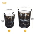 thumbnail image 3 of Goofa Royal Skull With Golden Crown Printed Circular Hamper,Laundry Basket with Handles,Storage Baskets Foldable,Large Capacity Laundry Hamper-, 3 of 6