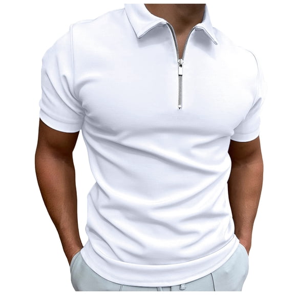 Krdevn Mens Shirts - Men's Short Sleeve T Shirt Summer Casual Solid Holiday Shirts Tops,Mens Fall Shirts,Color:White,Size:XXL