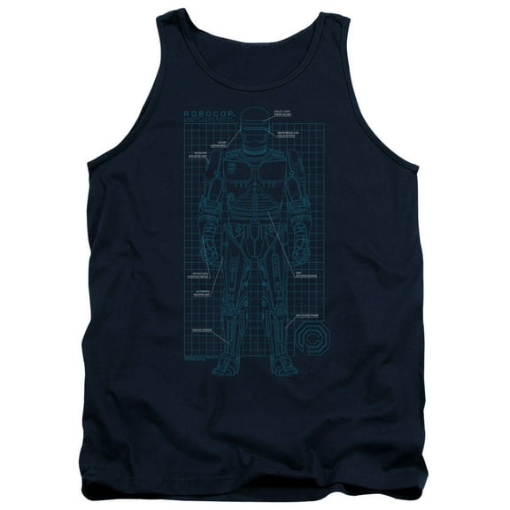 Robocop Schematic Adult Tank Top Navy