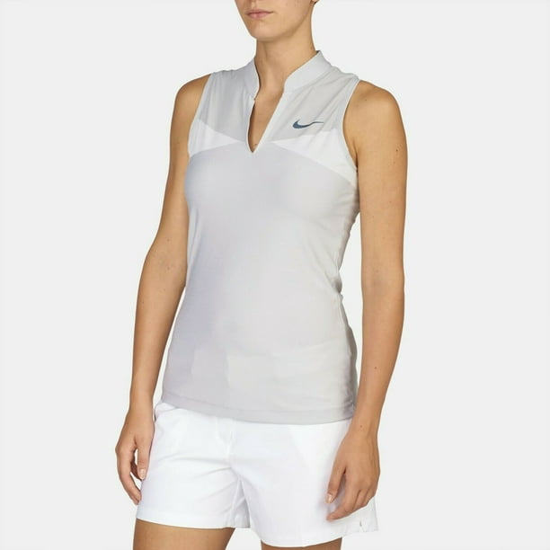 Nike Zonal Grey Women's Sleeveless Golf Polo Size M -