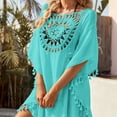thumbnail image 3 of Bikini Cover Up Hollow Out Tassels Summer Loose-fitting Sun Protection Swimwear Tunic for Beach, 3 of 7