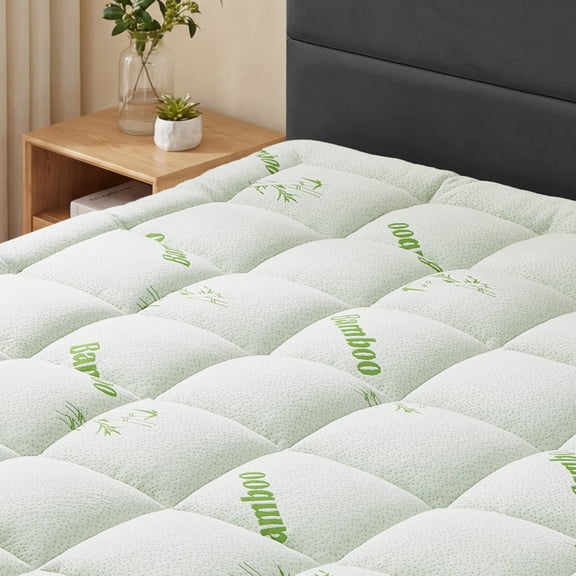 Extra Thick Queen Mattress Topper, Cooling Mattress Pad Cover, Mattress Protector with 8-21 Inch Deep Pocket,White