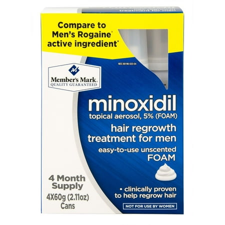 Member's mark minoxidil 5% foam hair regrowth treatment for men, 2.11 oz, 4 ct