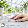 Small Pink Computer Mouse Pink Slim Portable Rechargeable Wireless Computer Mouse for Laptop PC ...