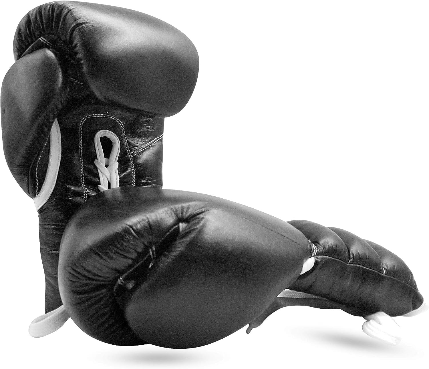 Woldorf USA Boxing Glove Kickboxing Lace up Punching Bag Black Leather Glove Without Logo