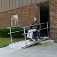 thumbnail image 3 of Aluminum Wheelchair & Scooter Ramp with Handrails – 7' Semi-Permanent Mobility Access Ramp, 850 lb Capacity, Slip-Resistant Surface, USA-Made, Weather-Proof, High-Traction Design with Side Curbs, 3 of 6