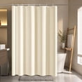 thumbnail image 6 of Shower Curtain or Bathroom 35.5x71 Inch, Textured Waffle Fabric Shower Curtains, Soft Hotel Farmhouse Style, Water Repellent, Machine Washable, Cream, 35.43" W x 70.86" L, 6 of 8