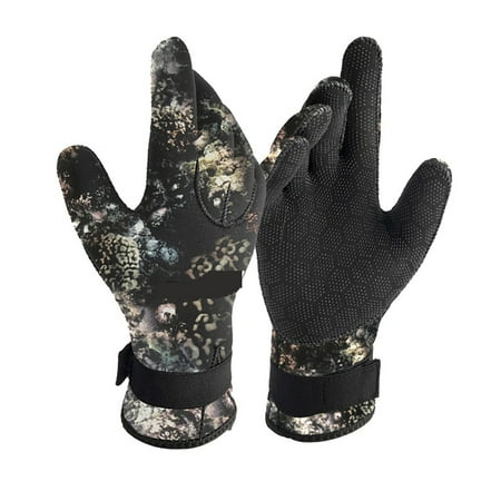 Camo Diving Gloves With Buckle Belt Spearfishing Gloves For Diving Snorkeling Fishing Water Sport Gloves Easy to Wear