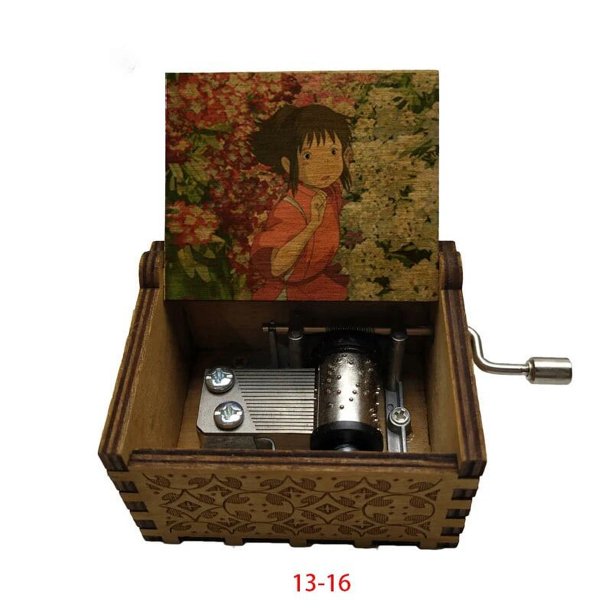 Caja de música de mano de madera con estampado de color chihiro, tema de caja de música spirited away, always with me, manualidades para el hogar, adornos, Decoración, regalo