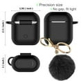 thumbnail image 3 of Apple Airpods 2 Skin, For Airpods Charging Case fur Ball for Airpods 2nd,Takfox Scratch-Resistant 360° Protective Portable Silicone Cover Skin For Airpods 2 [Front LED Visible] Accessories + Keychain, 3 of 7