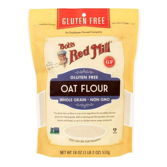 Bob's Red Mill, Oat Flour, Whole Grain, Gluten Free, 18 oz Pack of 2