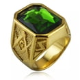 thumbnail image 4 of K-KED Vintage Masonic CZ Stone Wedding Ring Stainless Steel Retro Biker Signet Ring-9-Blue, 4 of 8
